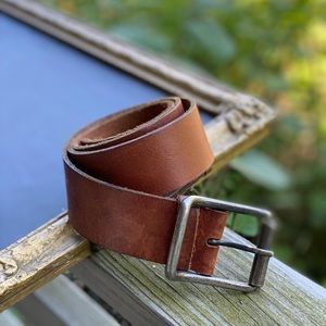 Vintage Nudie Jeans Heavy Duty Vegetable Tanned Leather Belt Made in Italy 30 S
